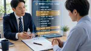 ホームページ保守契約書の雛形と発注者が確認すべき12条項を解説する記事のアイキャッチ