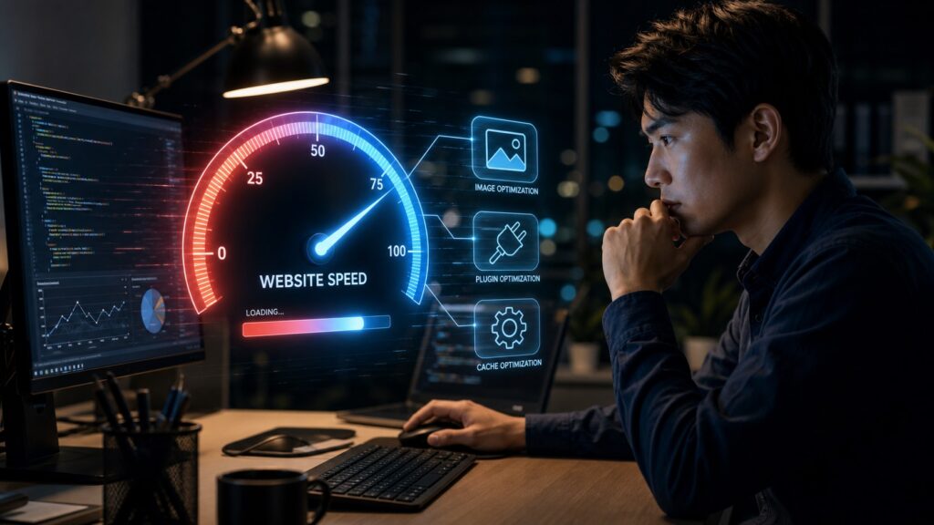 ワードプレスが重い原因と対処法を症状別に解説する記事のアイキャッチ